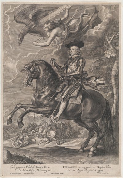 Portrét kardinála-Infante Ferdinanda Rakouského, na koni, ca. 1640-53, ca. 1640-53. od Paulus Pontius