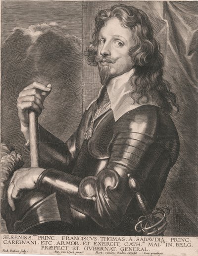 Serenity Princ. Franciscus Thomas Savojský, Princ. Carignani atd. Brnění a armáda od Paulus Pontius