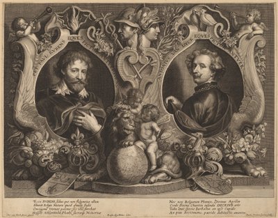 Rubens a van Dyck, dvojitý portrét od Paulus Pontius, after Sir Anthony van Dyck and Erasmus Quellinus II