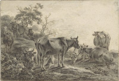 Stádo skotu od Paulus Potter (signed by artist)