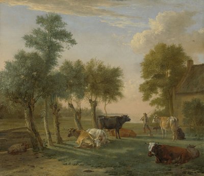 Krávy na louce u farmy, 1653 od Paulus Potter