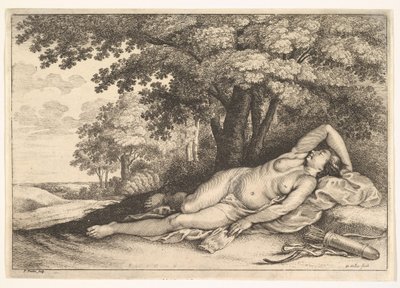 Spící lovkyně, 1625-77. od Paulus Potter