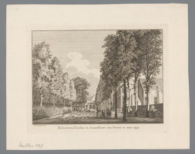 Pohled na Doelen v Amersfoortu Střelci Doelen v Amersfoortu k vidění zevnitř. 1759 (název na objektu) od Paulus van Liender
