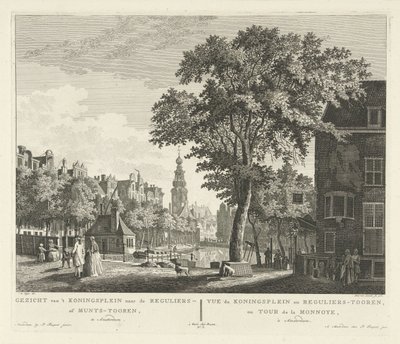 Pohled na Munttoren v Amsterdamu Pohled z 
