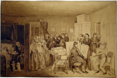 Následky smrti Fidelky - Dílo Pavla Andrejeviče Fedotova (1815-1852), tuš a sépie na papíře od Pavel Andreevich Fedotov