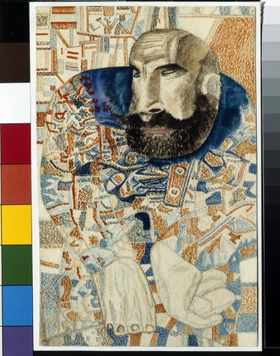 Kočí - dílo Pavla Nikolajeviče Filonova (1883-1941), akvarel na papíře (19x12,3 cm) od Pawel Nikolajewitsch Filonow