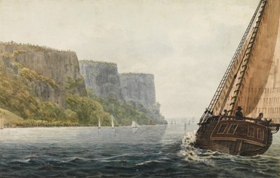 Packet Mohawk of Albany Passing the Palisades, 1811-ca. 1813. od Pavel Petrovic Svin