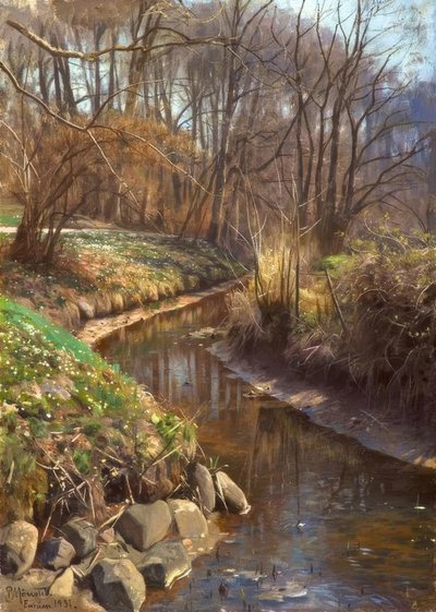 P.Mönsted, pramen u lesního potoka od Peder Monsted