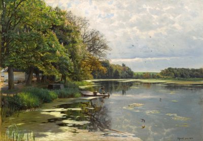P.Mönsted, slunečný jarní den u vody od Peder Monsted
