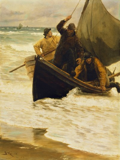 Rybář se vrací domů, Skagen, 1885 od Peder Severin Krøyer