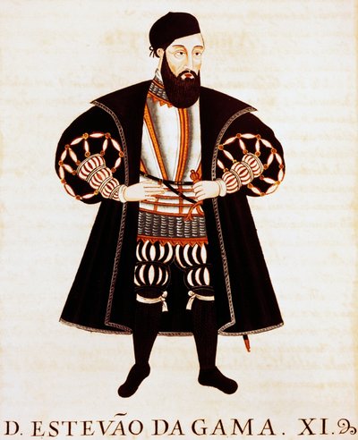 Estevao Da Gama (cca 1505-1576), miniatura z Brieve Treatise nebo Epilog of the Vizos-Reys of India od Pedro Barretto de Resende