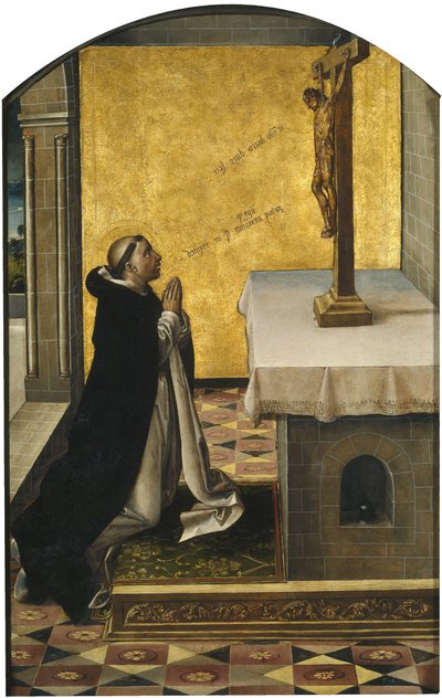 Svatý Petr mučedník v modlitbě, 1493-1499 od Pedro Berruguete