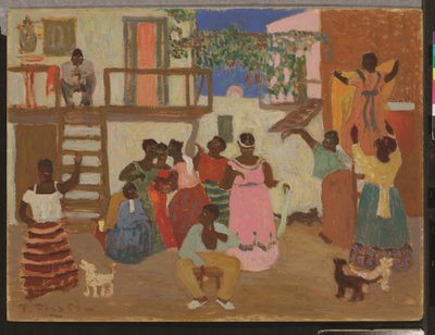 Příprava Candombe (dekorace), c. 1935 (olej na palubě) od Pedro Figari