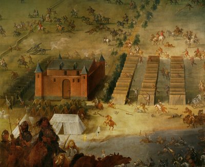 Třicetiletá válka : Bitva u Diedenhofenu v roce 1639, v níž ligový generál hrabě Piccolomini porazil francouzská vojska ... od Peeter Snayers