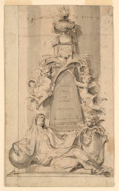 Design pro pomník pro van der Cammen-Henriques v kostele St. Gumarus, Lier od Peeter Verbrugghen II