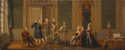 Interiér ve stylu Gustavian s hudebním večírkem od Pehr Hilleström