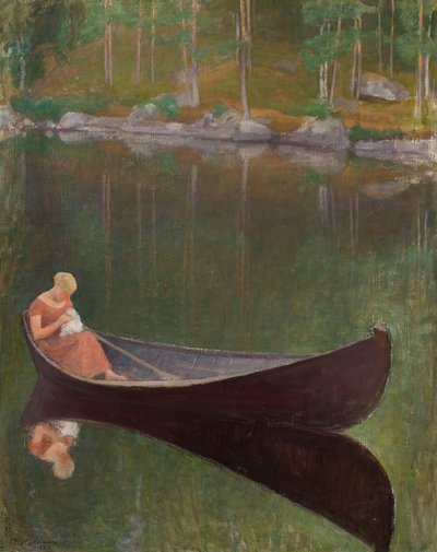 Žena ve člunu, 1924. od Pekka Halonen