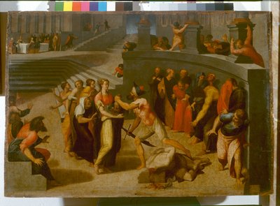 Stětí sv. Jana Křtitele, kolem roku 1556 (olej na desce) od Pellegrino Tibaldi