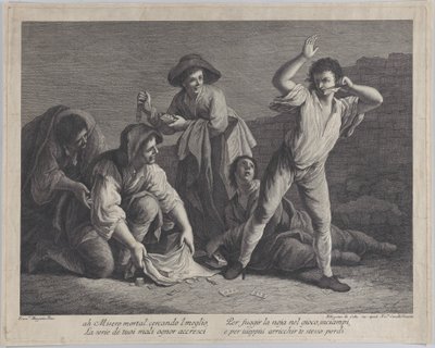Skupina lidí hazardních her, 1770-1800., 1770-1800. od Pellegrino dal Colle