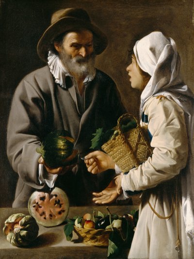 Prodejce ovoce, kolem 1615-20 od Pensionante de Saraceni