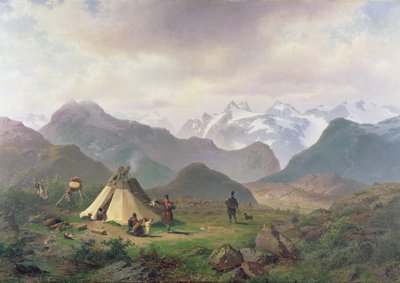 Motiv z Kvikkjokk, 1862 od Per Daniel Holm