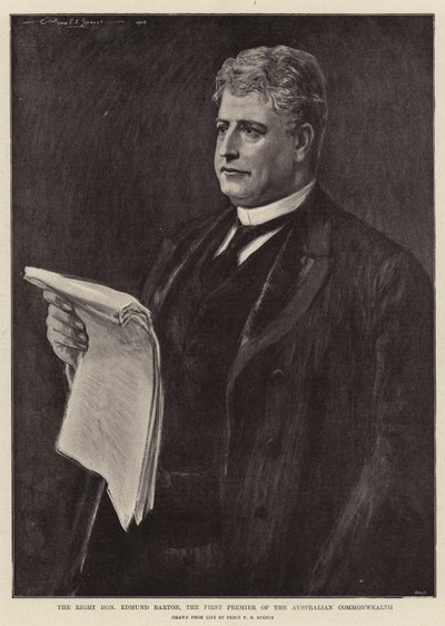 Ctihodný Edmund Barton, první premiér Australského společenství od Percy F.S. Spence