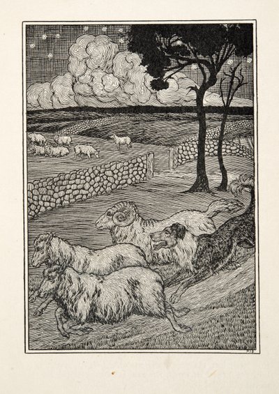 Psí zloděj ovcí, ze Sto anekdot o zvířatech, hospoda. 1924 od Percy J. Billingshurst