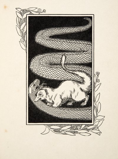 Snake Destroyers, od Sto anekdot o zvířatech, hospoda. 1924 (rytina) od Percy J. Billingshurst