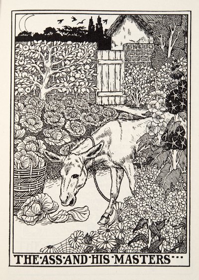 The Ass and his Masters, from Fontaine Fables, pub. 1905 od Percy J. Billingshurst