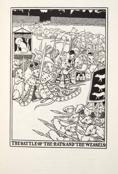 The Battle of the Rats and the Weasels, from Fontaine Fables, pub. 1905 od Percy J. Billingshurst