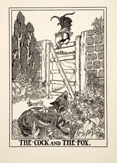 Kohout a liška, ze sta Ezopových bajek, pub.1903 od Percy J. Billingshurst