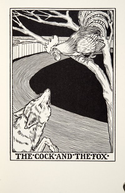 The Cock and the Fox, z Fontaine Fables, hospoda. 1905 od Percy J. Billingshurst