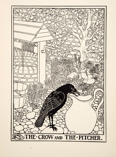 Vrána a džbán, ze Sto Ezopových bajek, pub.1903 od Percy J. Billingshurst