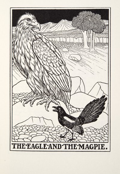 Orel a straka, z Fontaine Fables, hospoda. 1905 od Percy J. Billingshurst