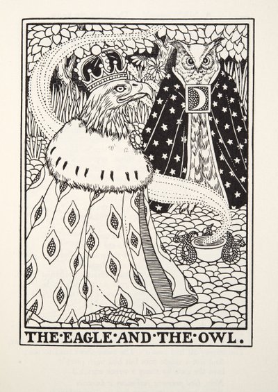 The Eagle and the Owl, from Fontaine Bajky, hospoda. 1905 od Percy J. Billingshurst