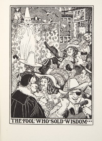 Blázen, který prodával moudrost, od Fontaine Fables, hospoda. 1905 (rytina) od Percy J. Billingshurst