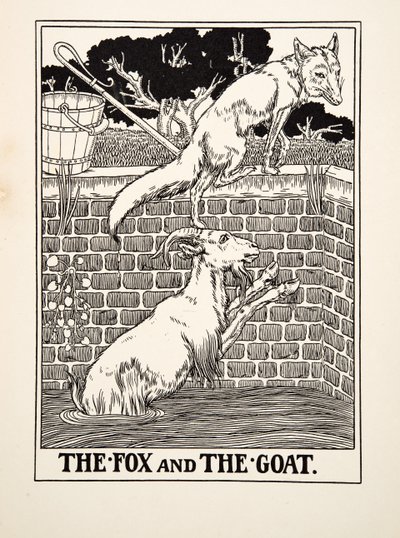 Liška a koza, ze Sto Ezopových bajek, pub.1903 od Percy J. Billingshurst