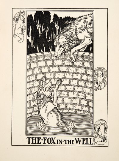 Liška ve studni, ze Sto bajek Ezopových, pub.1903 od Percy J. Billingshurst