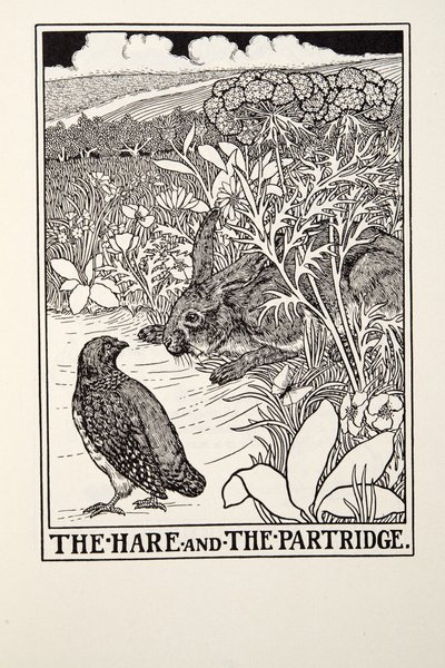 The Hare and The Partridge, z Fontaine Fables, hospoda. 1905 od Percy J. Billingshurst