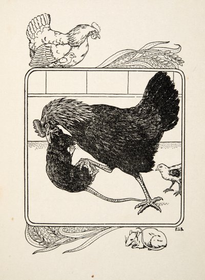 Hrdinství slepice, ze Sto anekdot o zvířatech, hospoda. 1924 od Percy J. Billingshurst