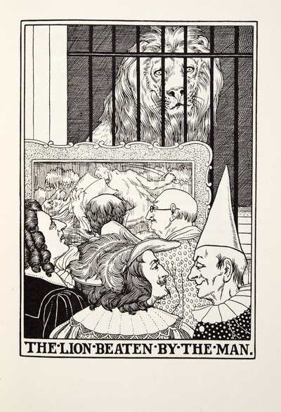 Lev ubitý mužem, z Fontaine Fables, hospoda. 1905 od Percy J. Billingshurst