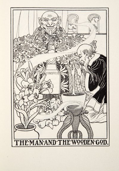 The Man and the Wooden God, from Fontaine Fables, pub. 1905 od Percy J. Billingshurst