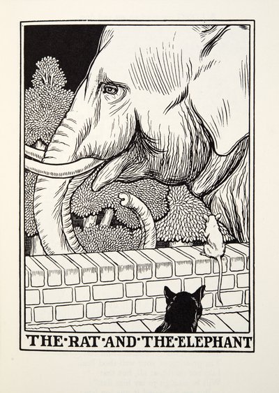 The Rat and the Elephant, from Fontaine Fables, pub. 1905 od Percy J. Billingshurst