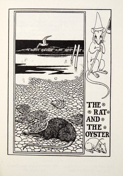 Krysa a ústřice, z Fontaine Fables, hospoda. 1905 od Percy J. Billingshurst