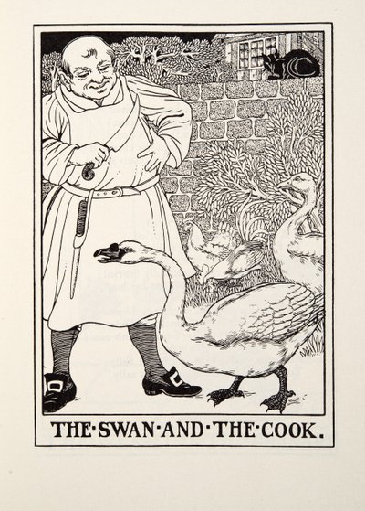 The Swan and the Cook, from Fontaine Fables, pub. 1905 od Percy J. Billingshurst