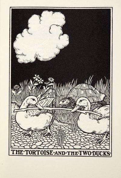 The Tortoise and the Two Ducks, from Fontaine Fables, pub. 1905 od Percy J. Billingshurst