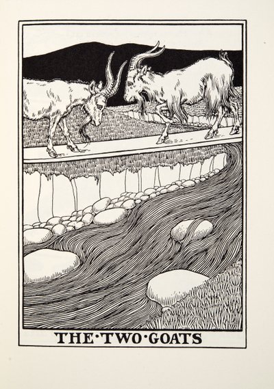 The Two Goats, from Fontaine Fables, pub. 1905 od Percy J. Billingshurst