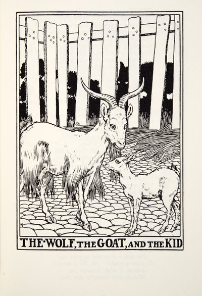 The Wolf, the Goat and the Kid, from Fontaine Fables, pub. 1905 od Percy J. Billingshurst
