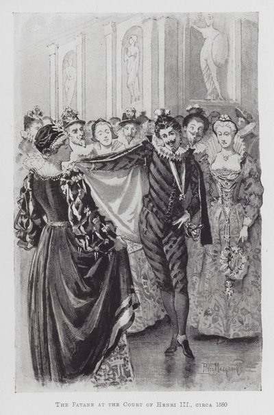Tanec: The Pavane u dvora Jindřicha III., kolem roku 1580 (litho) od Percy Macquoid