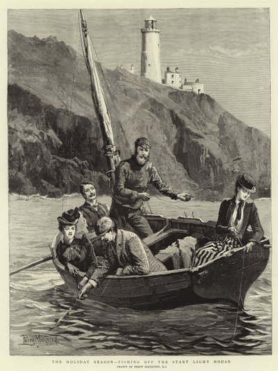 Prázdninová sezóna, rybaření u Light House Start od Percy Macquoid